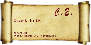 Czank Erik névjegykártya